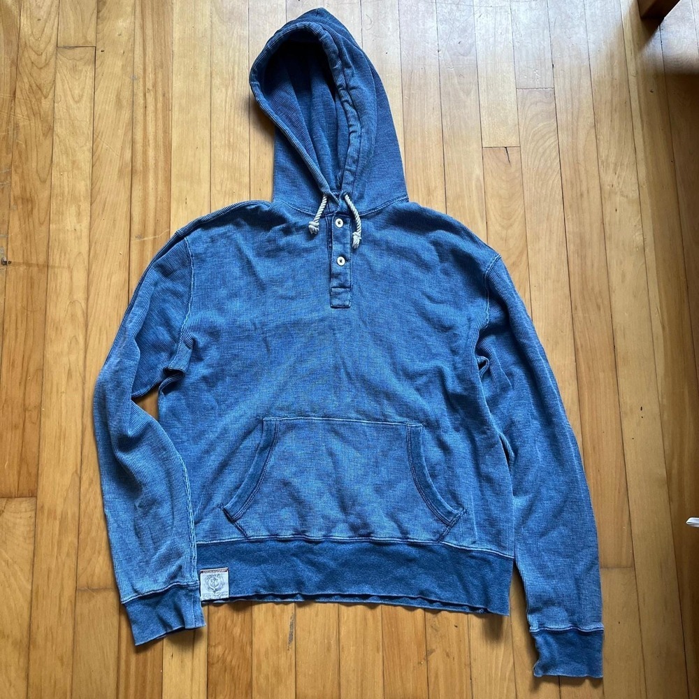 Vintage 90s Polo RL & Co Sailor Merchant Anchor Hoodie Pullover Mens Blue